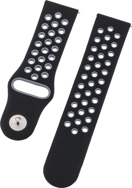 PETER JÄCKEL Uhrenarmband Silikon, 22 mm, Schwarz, Grau, Unisex - Bild 1