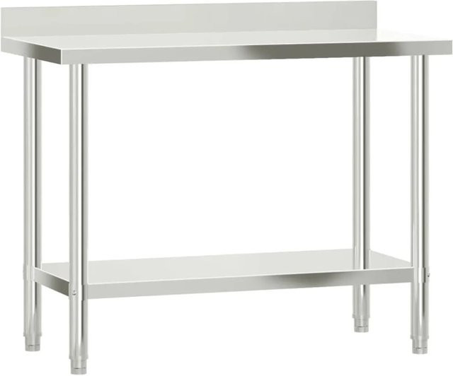 DELUKE Edelstahl Arbeitstisch mit Aufkantung OVA, Farbe: Silber, B/T/H: 110 x 55 x 93 cm - Bild 1