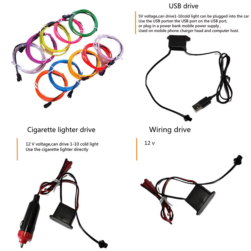 Neon LED USB Ambient Light Streifen für die Auto Innenraumbeleuchtung in Kaltweiß - Bild 4