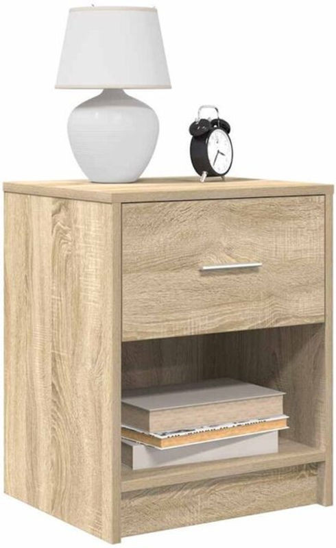 Vidaxl Set aus 2 modernen Nachttischen mit Schublade in Braun, B/T/H: 40 x 34 x 50 cm - Bild 1