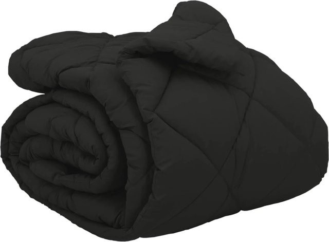 vidaXL Winterbettdecke aus Mikrofaser in Schwarz, B/B: 220 x 200 cm, atmungsaktiv und allergikerfreundlich - Bild 1