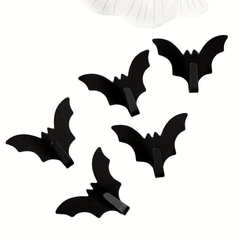 2 Stück Metall Fledermaus Klebehaken in Schwarz für Badezimmer, Küche und Garderobe - Bild 2