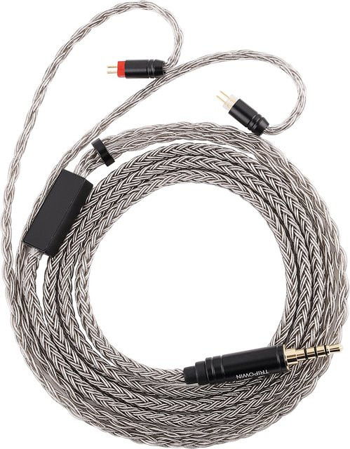 TRIPOWIN Zonie High-Fidelity Kopfhörerkabel mit Mikrofon, 16-adrig versilbertes SPC, 3,5 mm Klinke, Silber - Bild 1
