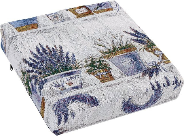 Vital Comfort Sitzerhöhung Sitzkissen Lavendel in Lila und Weiss mit fester Polsterung - Bild 1