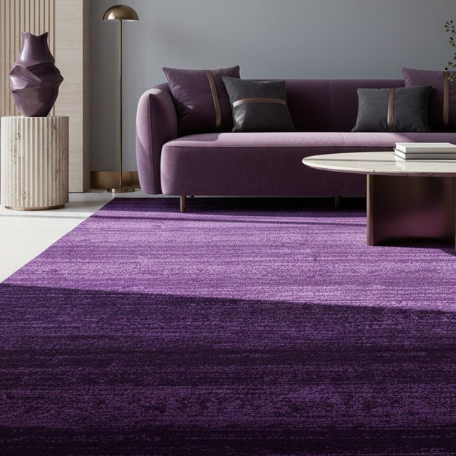 Kadima Design Kurzflorteppich INN, einfarbig, Violett, B/T: 240 x 340 cm - Bild 1