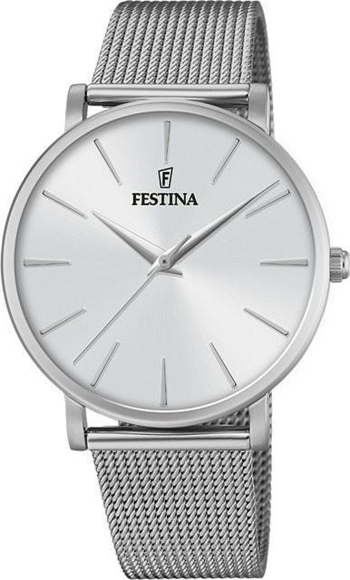 Festina Armbanduhr, Quarz, Edelstahl, Weiß, 38 mm, Damen - Bild 1