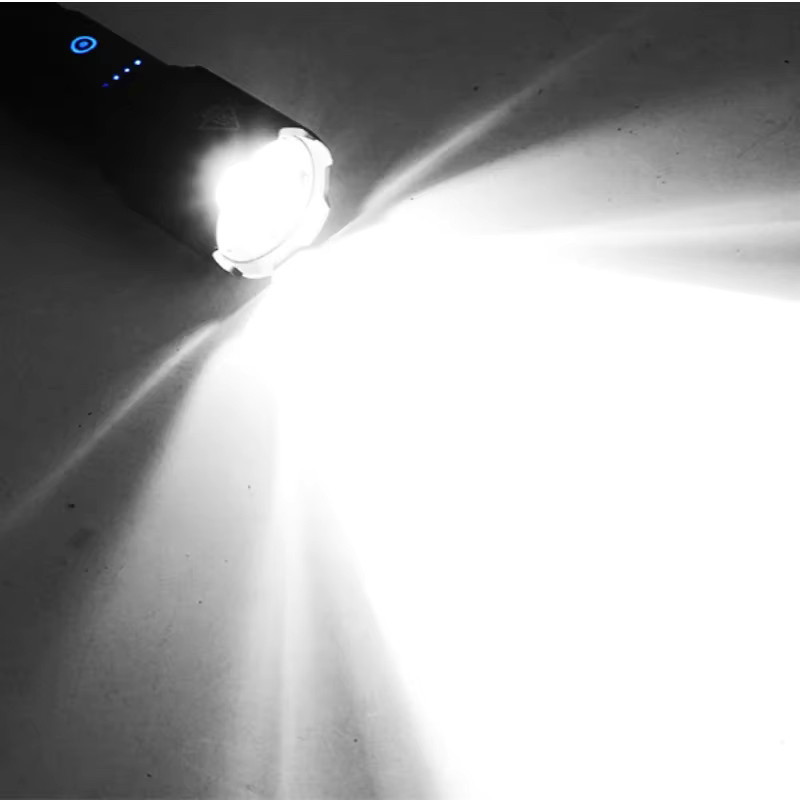 JIASHUAIXIN XHP99 Taktische Taschenlampe mit XHP70 LED, 5 Lademodi, Stiftclip und Angriffskopf in Schwarz - Bild 5
