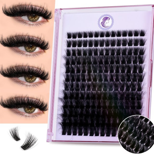 Lasvirey Cluster-Wimpern, 3D-Faux-Nerzwimpern, D-Locken, Unisex - Bild 1
