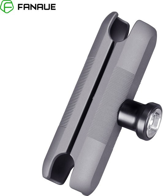 FANAUE Anti-Diebstahl-Doppelsockelarm aus Aluminium in Schwarz für RAM-Halterungen mit 25 mm Kugel und 1 Zoll Kugeladapter für Fahrrad- und Motorrad-Telefonhalterungen - Bild 1