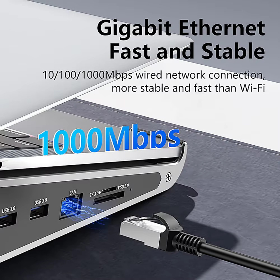 KEBIDUMEI Aluminium-Laptopständer mit 7-in-1 Dockingstation inklusive 4K 60Hz HDMI, SD/TF-Kartenleser, USB 3.0, PD-Ladegerät und RJ45 1000Mbps Ethernet/LAN - Bild 2
