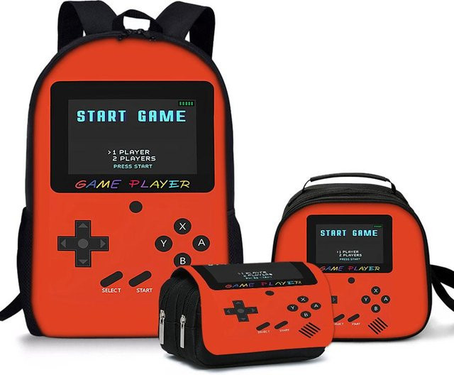 BAOERYE 3-teiliges Laptop-Rucksack-Set für Teenager in Orange - Bild 1