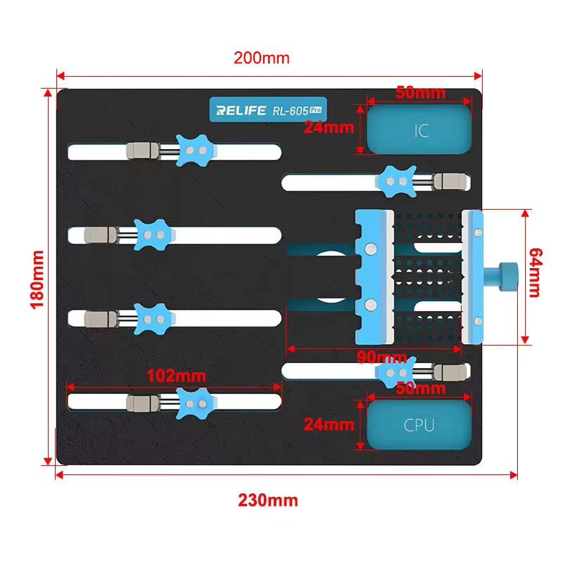 SAYTL Universelle PCB-Lötenhalterung zur verstellbaren Reparatur von Motherboards, CPUs und IC-Chips für Laptop und Handy - Bild 6