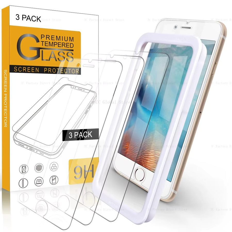 ZMZE 3er-Pack HD-Displayschutzfolie aus gehärtetem Glas in Transparent für iPhone 14 13 12 11 Pro Max 8 7 Plus XR XS Max - Bild 3