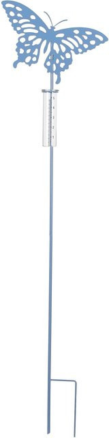 Mica Decorations Gartenstecker Schmetterling Rosa-Blau aus Metall B/T/H: 29 x 7 x 117 cm - Bild 1