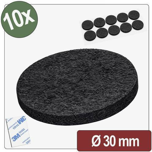 Quadrios 26SA128 Filzgleiter selbstklebend rund Schwarz Durchmesser: 30 mm, Höhe: 4 mm, 10 Stück - Bild 1