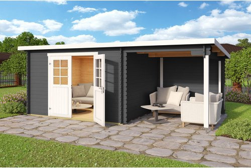 Mr. GARDENER Gartenhaus Malta aus Holz in Grau, B/H/T: 208 x 211 x 288,8 cm - Bild 1