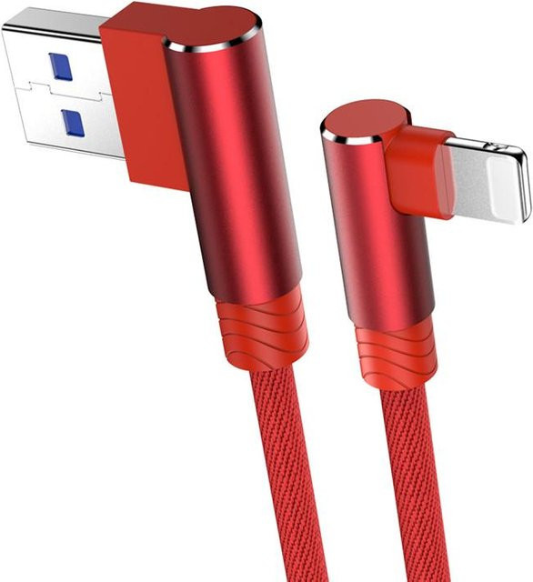 90 Grad USB-A auf Lightning Daten- und Ladekabel für iPhone und iPad in verschiedenen Farben, Länge: 3 m - Bild 1