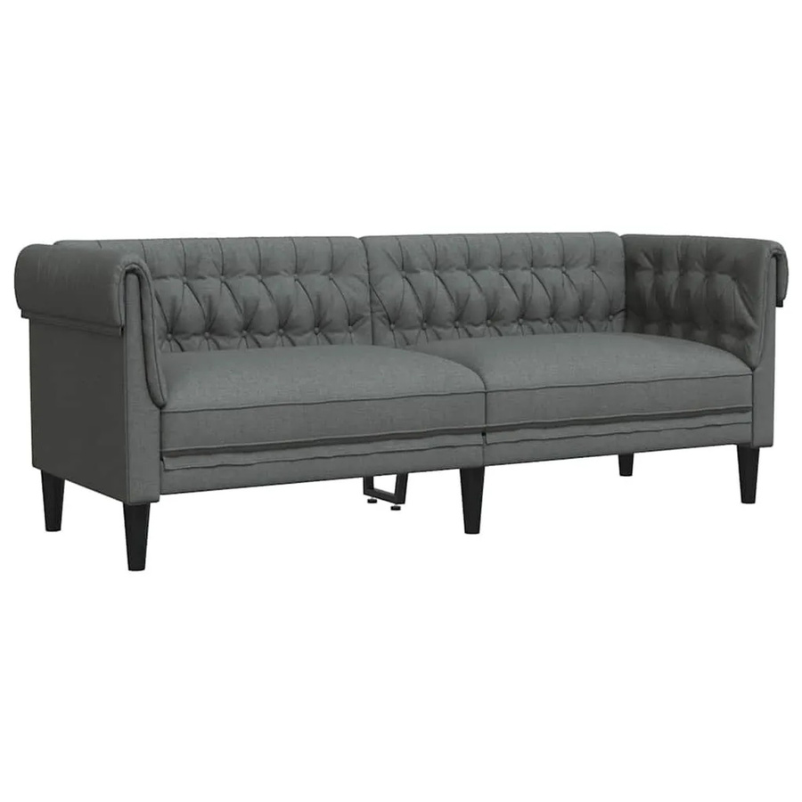 vidaXL Chesterfield Sofa Dunkelgrau mit Stoffbezug, B/T/H: 201,5 x 74,5 x 74,5 cm - Bild 2