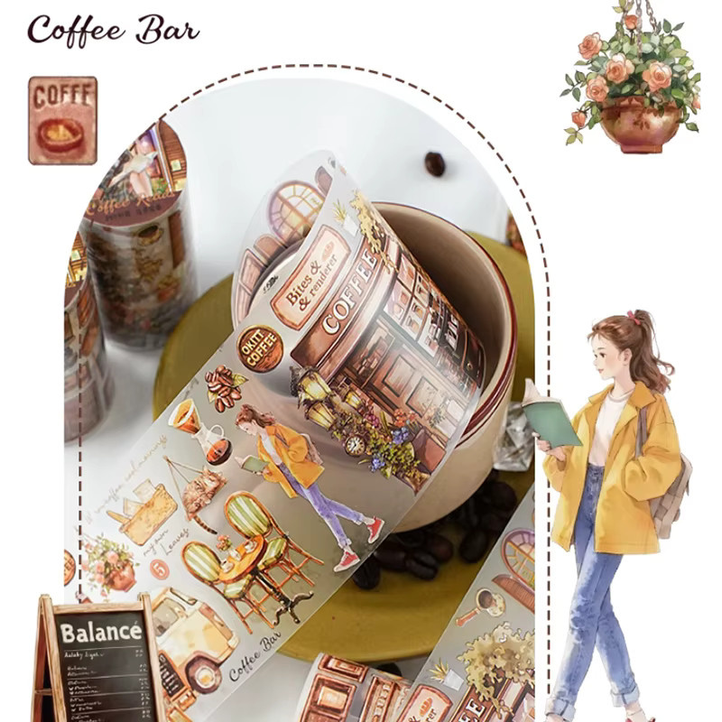 6 Rollen Beautiful Time Washi Tape aus PET für DIY-Sammelalben in Blau und Multicolour - Bild 2