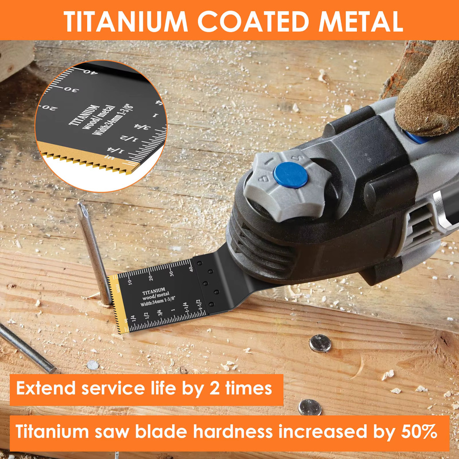 Hands DIY Oszillierende Sägeblätter aus Bimetall für Holz und Metall, 20/12 Stück Set, Verschleißfeste Multi Tool Klingen zum schnellen Schneiden - Bild 5
