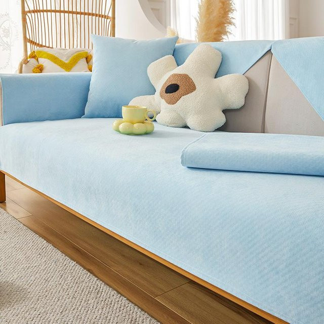 Wasserdichter und rutschfester Ecksofa-Schutzbezug für L-förmige Sofas mit floralem Design, Polyester, B/T: 110 x 110 cm - Bild 1