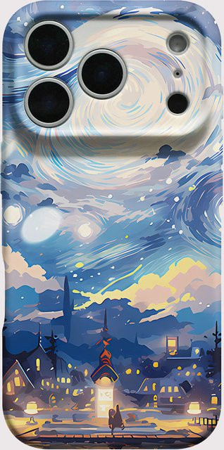 Wirbelnder Sternenhimmel Handyhülle für Apple iPhone kompatibel mit iPhone 17 16 15 14 13 12 11 Pro Max Air 16e 7 8 Plus XS Max X XR in Multicolour aus hartem PC-Material - Bild 1