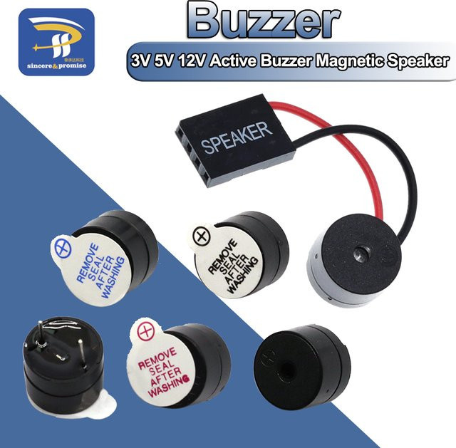 10er Set Aktive Piezo Summer Magnetische Dauerton Alarme 3V 5V 12V Schwarz für Computer und Drucker - Bild 1