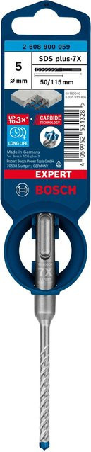 Bosch Expert SDS plus-7X Hammerbohrer mit Hartmetallspitze, Farbe: Silber, Durchmesser: 5 mm, Gesamtlänge: 11,5 cm - Bild 2