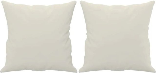vidaXL Zierkissen Set aus Samt in Creme und Beige, 2 Stück, B/T/H: 40 x 40 x 40 cm - Bild 1