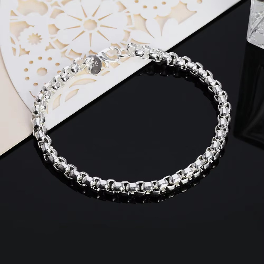 URMYLADY Halskette und Armband Set, 925 Silber, Unisex - Bild 4
