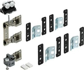 Hettich WingLine77 Falttürbeschläge-Set für 1-türige oder 2-flügelige Türen, Chrom/Silber, mit Dämpfung und Clip-On-Funktion - Bild 1