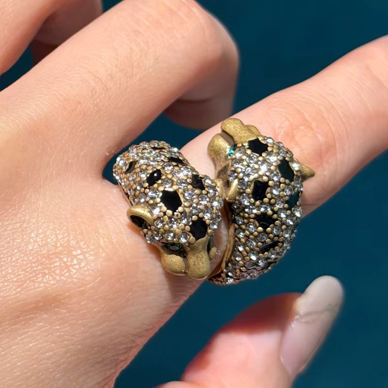 Icareu Leoparden-Ring, goldfarben, Strass, Damen - Bild 4