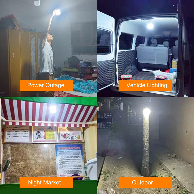 Igeteck Wiederaufladbare LED Glühbirne mit 200W für Außenbereich und Notfall, weiß - Bild 2