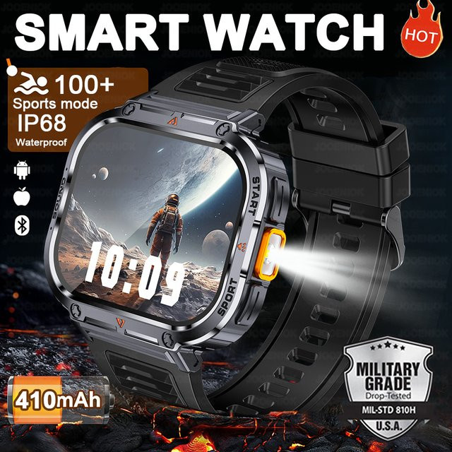 ChiBear Smartwatch, Herren, Schwarz, Silikon, 2,0 Zoll, Wasserdicht - Bild 1
