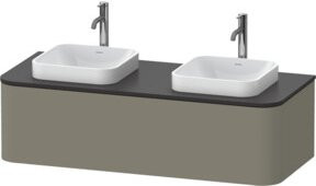 Duravit Waschtischunterschrank Happy D.2 Plus in Steingrau matt mit einer Schublade und internen Schubladen, Wandmontage, B/T/H: 130 x 55 x 35,4 cm - Bild 1