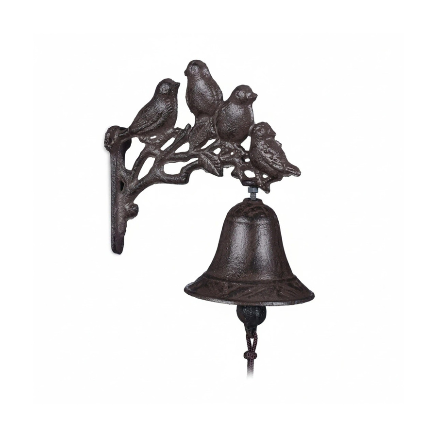 Relaxdays Türglocke aus Gusseisen mit Vogel-Motiv in Braun im Landhausstil, B/T/H: 17 x 10 x 17 cm - Bild 2