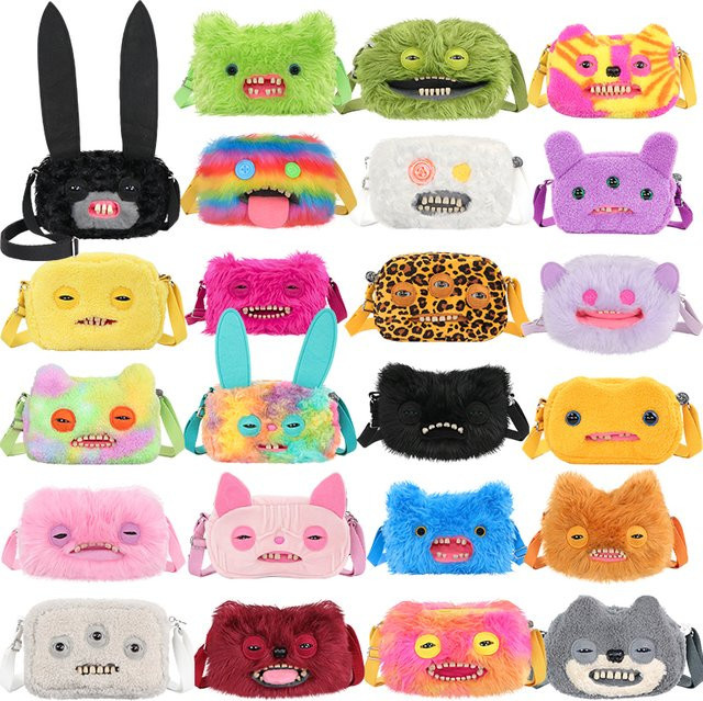 Fuggler Wide Eyed Weirdo Mr Buttons, Plüsch-Schultertasche, Schwarz - Bild 1