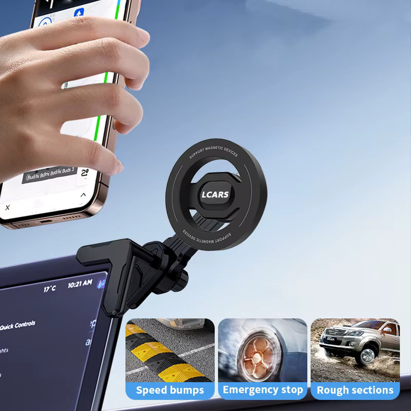 Magnetischer Autotelefonhalter LCARS für Tesla Model Y und Model 3, drehbare Stützhalterung in Schwarz - Bild 2