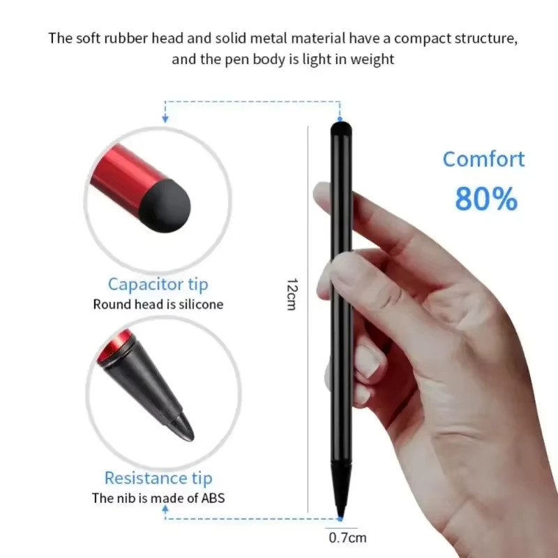 Universeller Dual-Use-Bildschirmstift in Schwarz für iPad, Lenovo, Android, Xiaomi und Samsung, kapazitiver Stylus - Bild 3