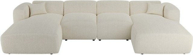 Maison Céphy Sofa Pogni in Weiß mit Bouclé-Stoff ohne Schlafmöglichkeit - Bild 1