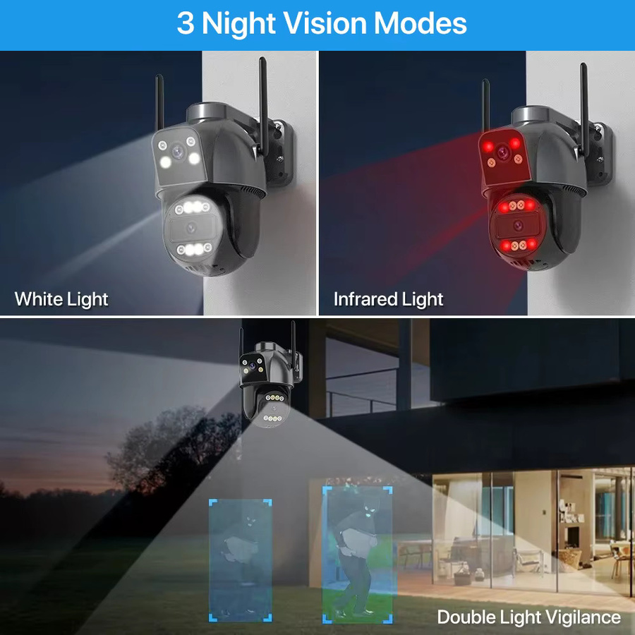 WONSDAR 4G SIM Karte IP Kamera Outdoor PTZ CCTV Video Überwachung mit Dual Objektiv und Dual Screen sowie Auto Tracking - Bild 4