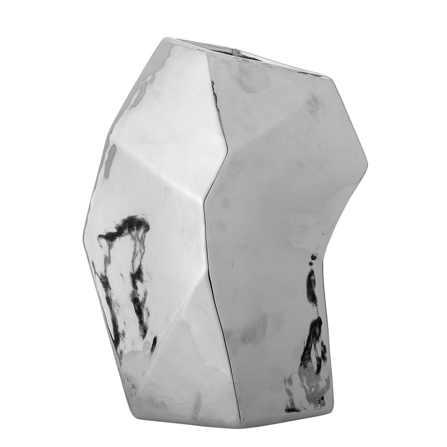 Bloomingville Dimona Vase aus Steingut in Silber, Höhe: 23 cm - Bild 1