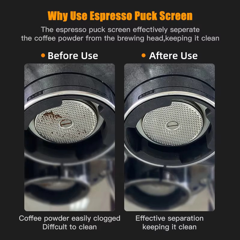 CafeGaGa Espresso-Puck-Sieb aus Edelstahl in Silber, rundes Mesh-Barista-Werkzeug mit feiner Maschenweite - Bild 4
