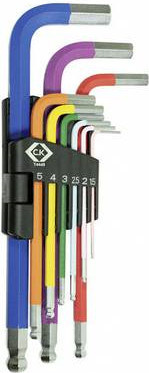 C.K. Sechskantschlüssel-Set metrisch in Multicolor, Schlüsselweiten: 1.5 mm, 2 mm, 2.5 mm, 3 mm, 4 mm, 5 mm, 6 mm, 8 mm, 10 mm (T4449) - Bild 1