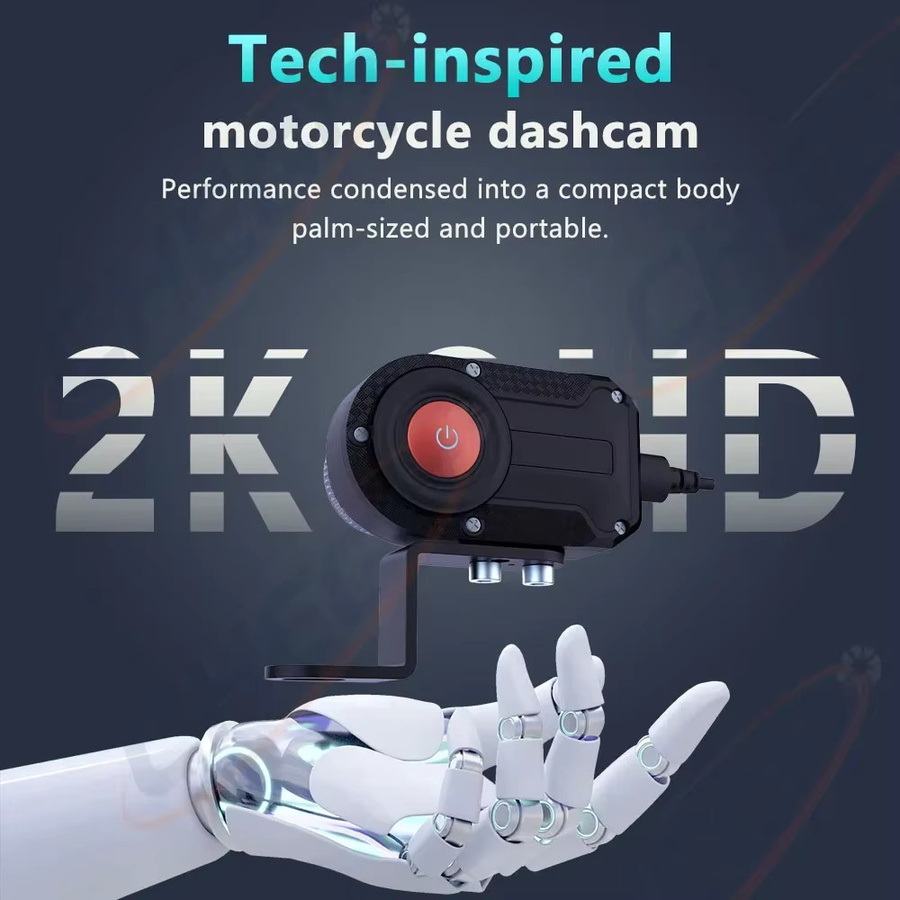 WDSZKMYF QHD 2K Action Camera mit WIFI App und IP66 Wasserdichtigkeit für Motorrad und Fahrrad in Schwarz - Bild 2
