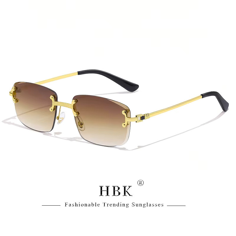 HBK Sonnenbrille, randlos, quadratisch, Metall, Unisex - Bild 2