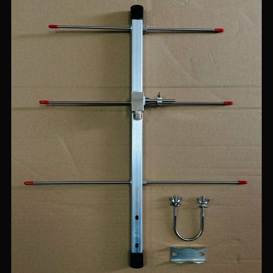 PUEKEO UHF-Yagi-Antenne mit hoher Verstärkung, 3 Elemente, verstellbar 420–450 MHz, abnehmbar und tragbar, Farbe: Silber - Bild 3