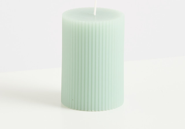 BLUME2000 Kerze Rille in Mint Green, Höhe: 10 cm - Bild 1