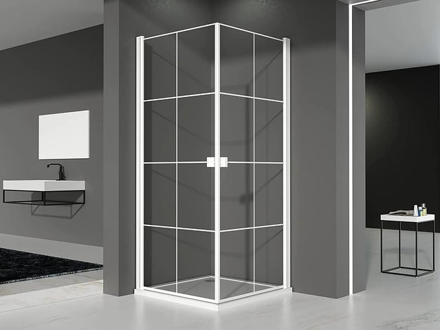 Aurlane Glasdusche Clean Line Weiß B/T/H: 90 x 90 x 200 cm - Bild 1