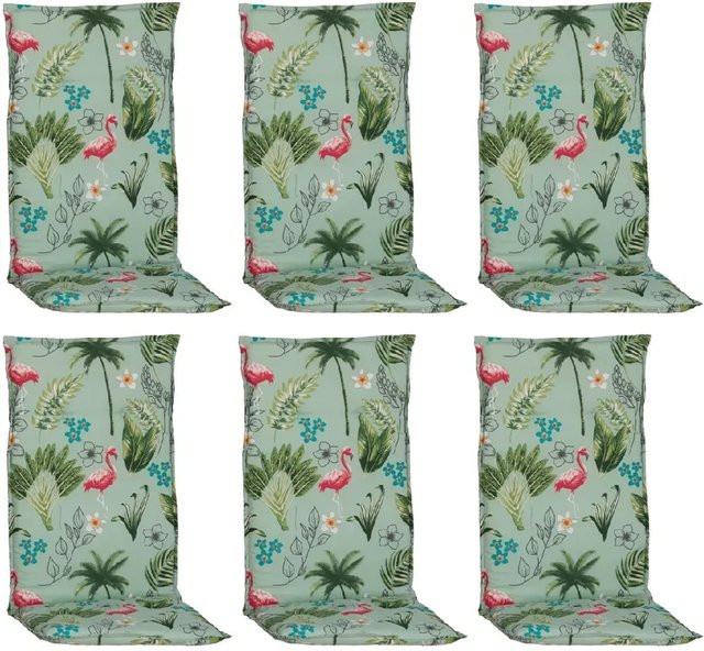 Beo Sitzauflage Hochlehner Genua 6er Set Flamingo Hellgrün B/T/H: 48 x 48 x 120 cm - Bild 1